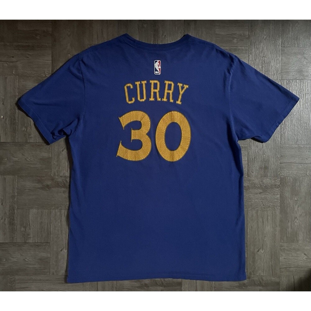 Adidas Steph Curry Golden State Warriors NBA Jersey #30 T Shirt Men's Large Ball